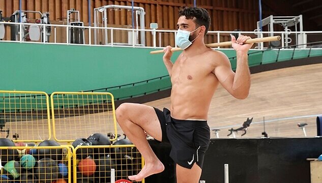 Rayane Yahia Berrouiguet à l'entrainement