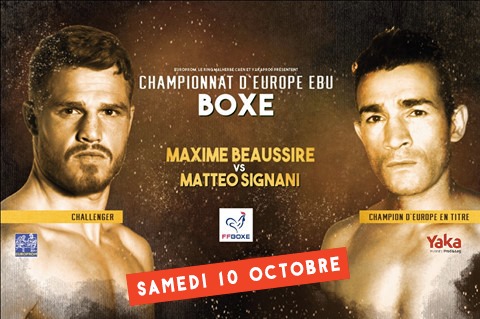 affiche championnat europe 10 octobre 2020 maxime beaussire matteo signani