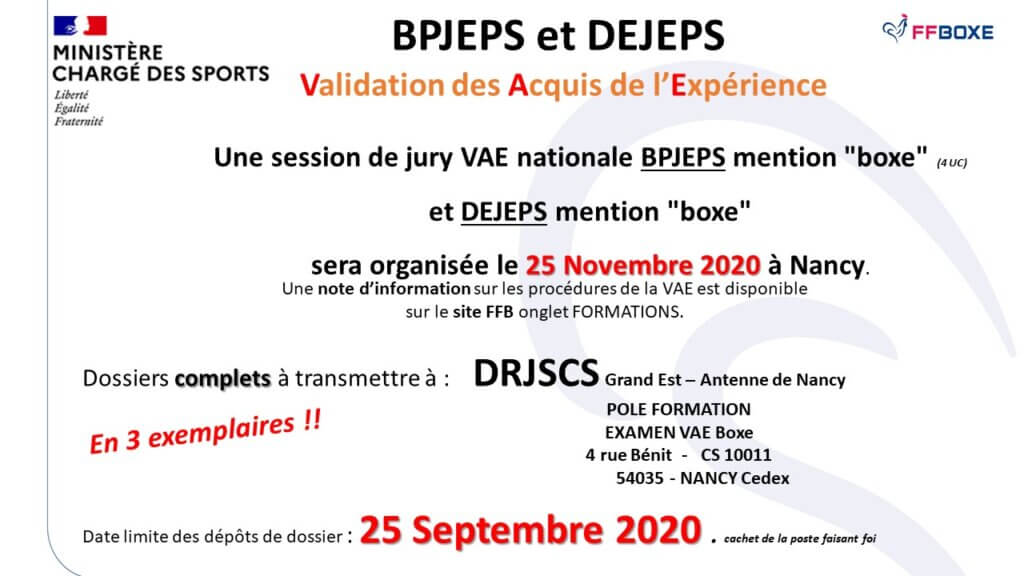 Calendrier Jury Vae Bpjeps 2021 – Calendrier 2021