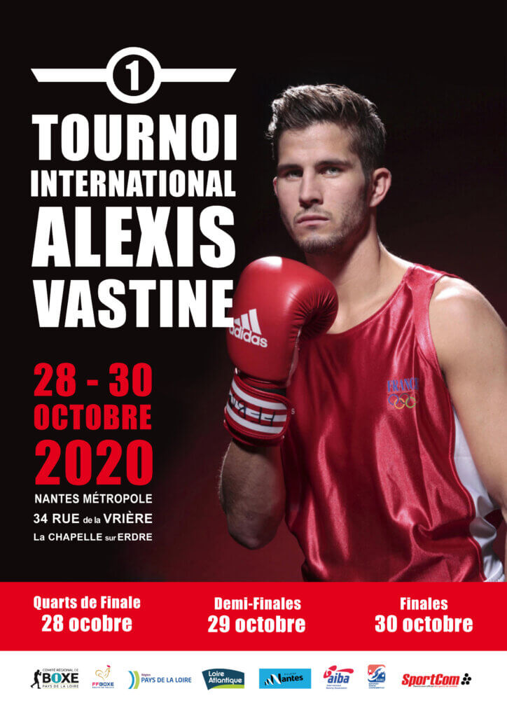 affiche tournoi international alexis vastine nantes 28 octobre ffb federation française de boxe
