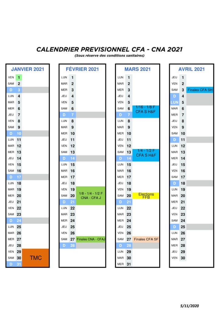 calendrier championnats france amateurs 2021 revu covid confinement