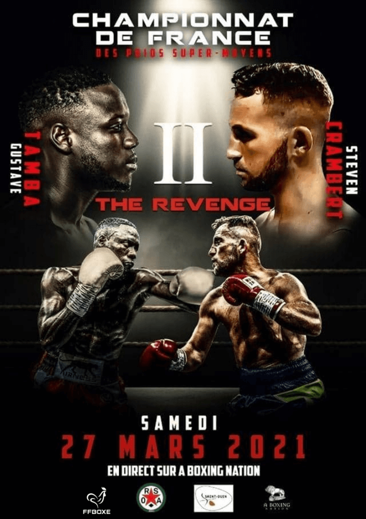 affiche boxe professionnelle gala championnat france mi moyens mars 2021